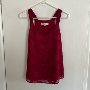 Loft Sleeveless dress top XS Berry Red